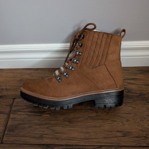 American Eagle Sherpa Lug boots camel tan size 7.5 - Picture 6 of 16